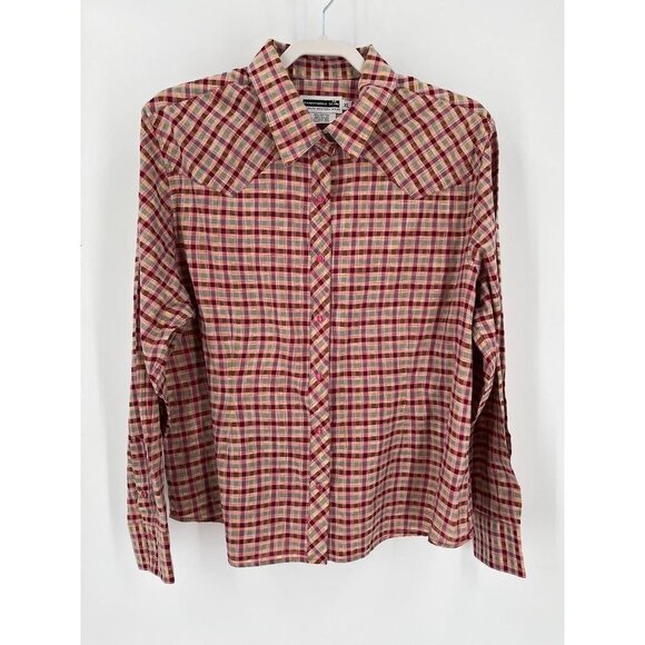 Panhandle Slim Ladies Plaid Pearl Button Western Shirt Yellowstone Size XL Pearl - Picture 1 of 10